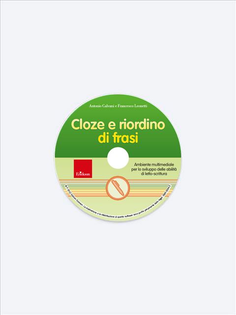 Cloze e riordino di frasi - Antonio Calvani | Libri e Software Erickson