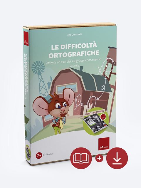 Le difficoltà ortografiche - Volume 3 (Kit Libro + Software) - Elisa Quintarelli - Erickson