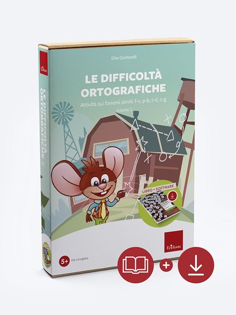 Le difficoltà ortografiche - Volume 2 (Kit Libro + Software) - Elisa Quintarelli - Erickson
